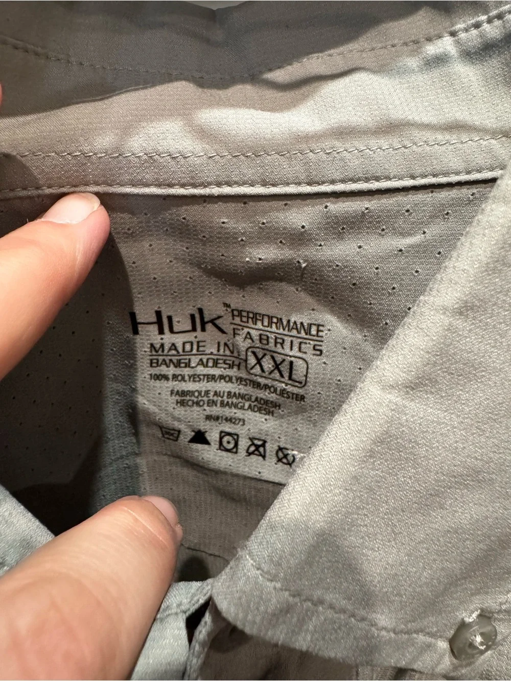 Huk Men's Short-Sleeve Button-Down Shirt in Light Gray